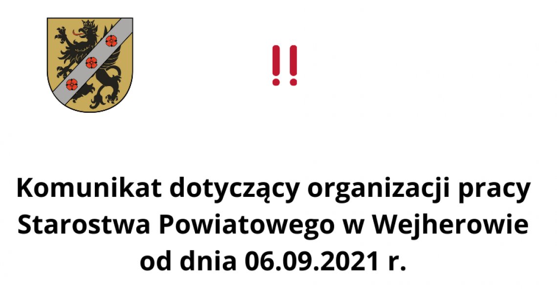 KOMUNIKAT OGRANICZENIA PRACY Starostwa Powiatowego w Wejherowie