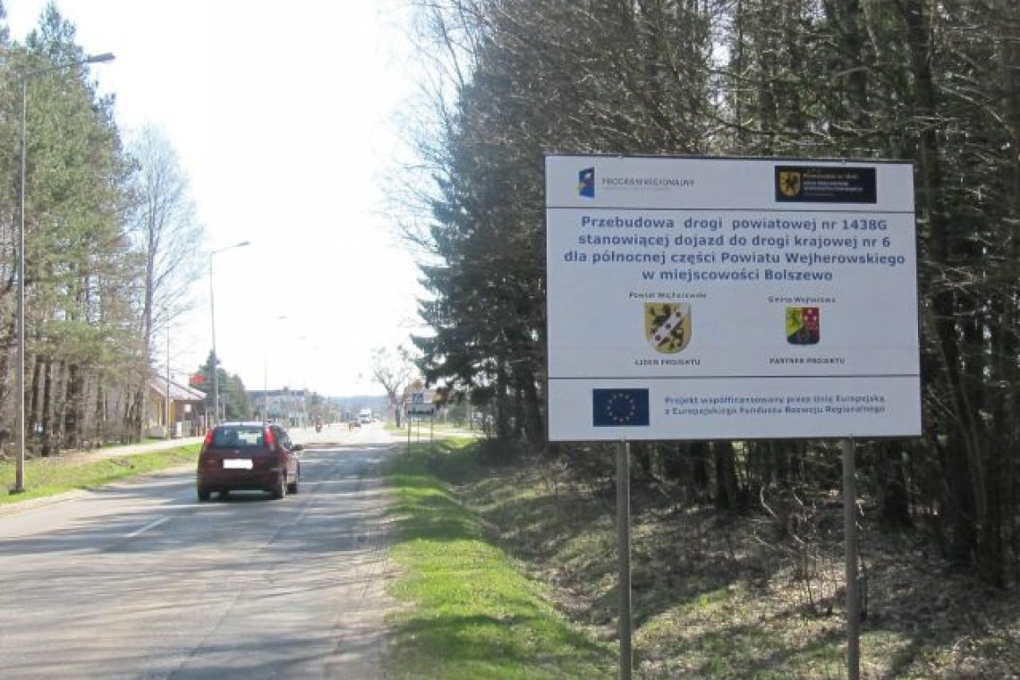 Przebudowa drogi powiatowej nr 1438G stanowiącej dojazd do drogi krajowej nr 6 dla północnej części Powiatu Wejherowskiego w miejscowości Bolszewo