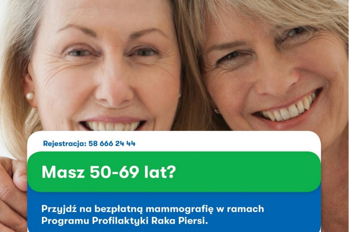 Bezpłatne badania mammograficzne dla Pań w wieku 50-69 lat finansowane przez NFZ
