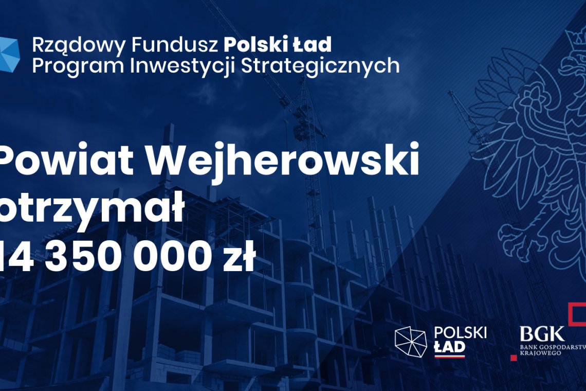 Dofinansowanie na zadanie Rozbudowa i przebudowa budynku z salą gimnastyczną na potrzeby Powiatowego Zespołu Kształcenia Specjalnego w Wejherowie