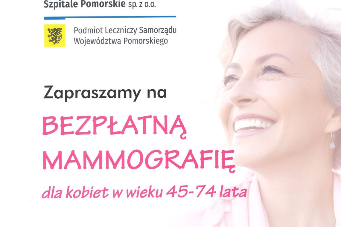 Bezpłatne badania mammograficzne dla kobiet w wieku 45-74 lata