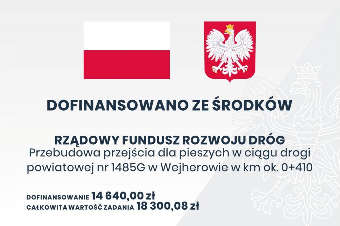 Przebudowa przejścia dla pieszych w ciągu drogi powiatowej nr 1485G w Wejherowie w km ok. 0+410