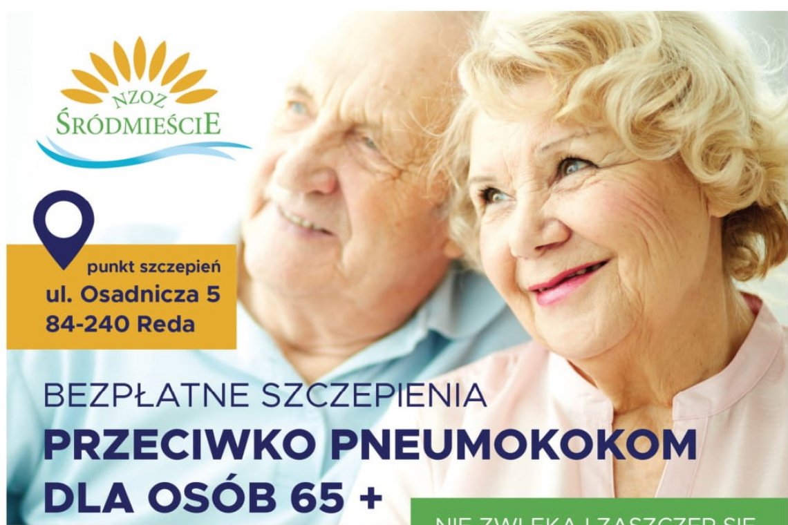 Możliwość skorzystania z bezpłatnych szczepień Pneumokoki 65+