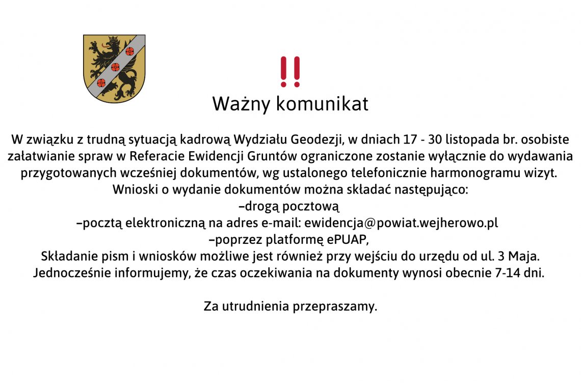 Ważny komunikat