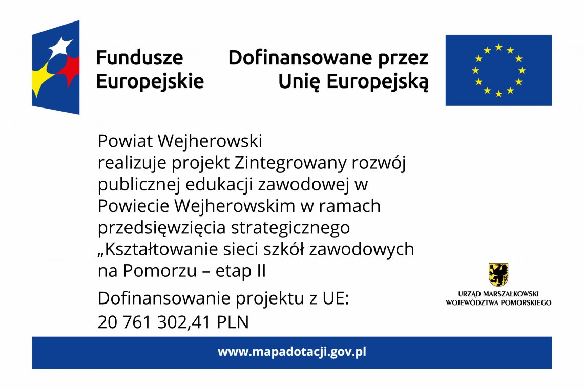 Rusza projekt Powiatu Wejherowskiego w ramach przedsięwzięcia strategicznego „Kształtowanie sieci szkół zawodowych na Pomorzu – etap II”