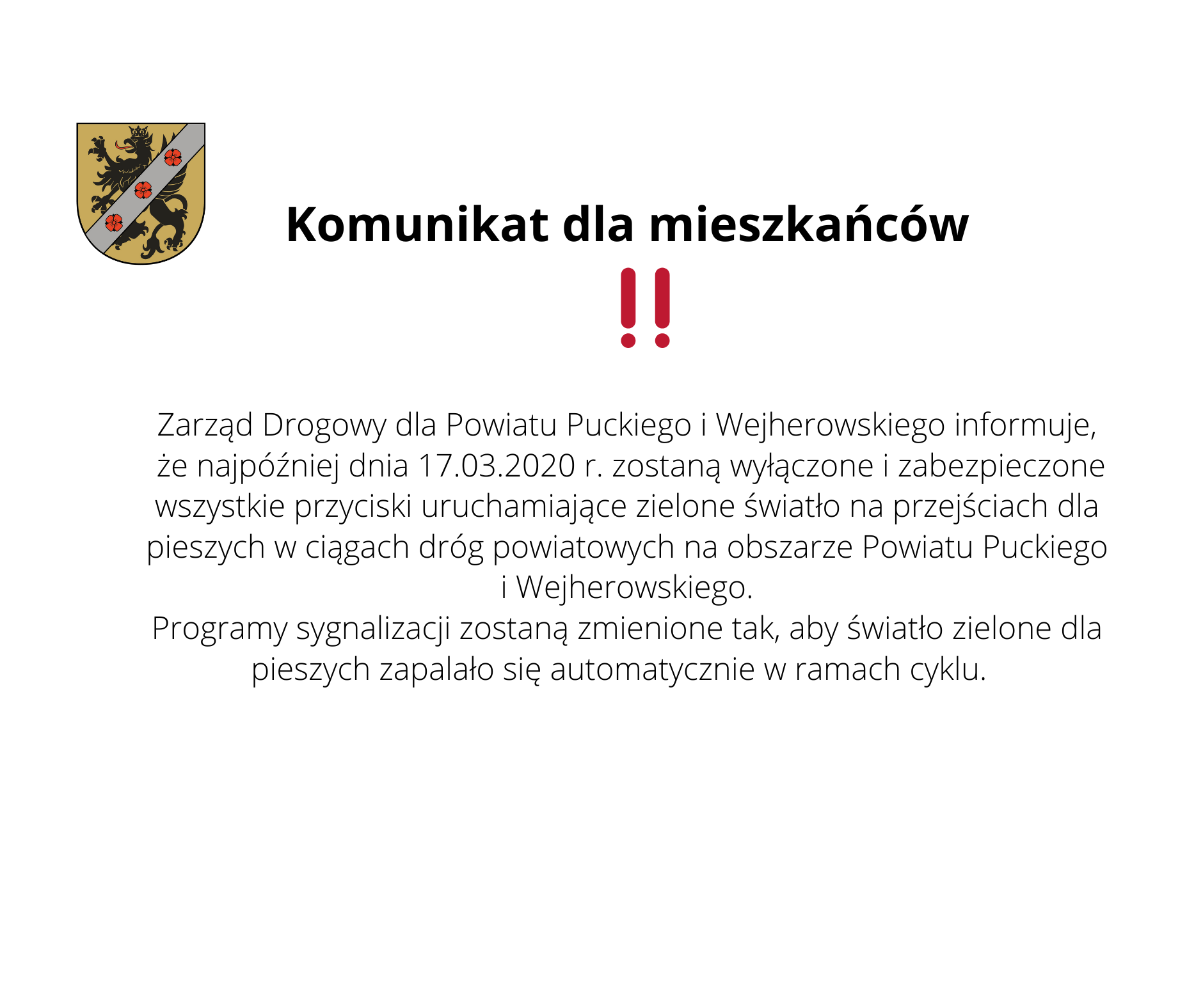 Komunikat dla mieszkańców